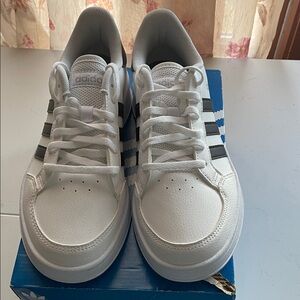 Adidas Women's White and Black Sneakers